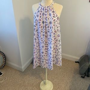 Patterned Flowy Halter Dress